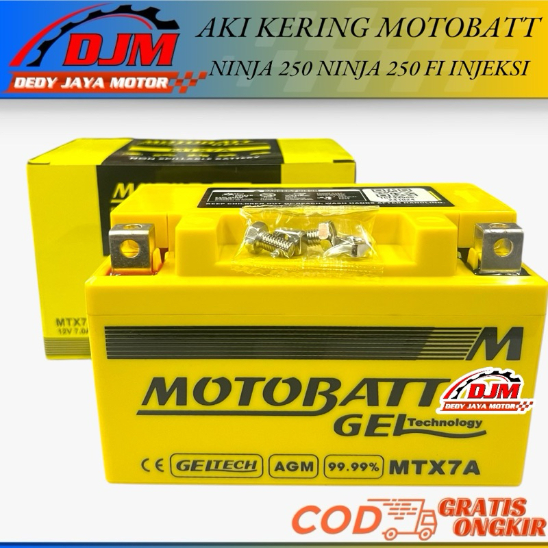Aki Kering Motobatt MTX7A 7AH Ninja 250 Ninja 250 Fi Injeksi Original