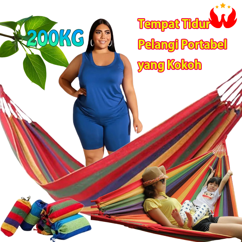 [Cod] Hammock Single Ayunan Gantung Dewasa, Camping Outdoor & Taman Santai Murah