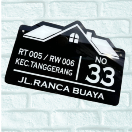 Plat Rumah Custom / Plat Nomor Rumah Akrilik / Plat Nomor Akrilik/ Plat Nomor Minimalis / Plat Rumah