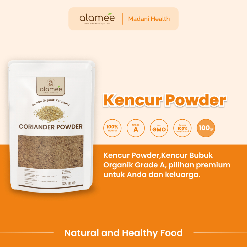 

ALAMEE Kencur Bubuk Bumbu Dapur Organik Murni Asli Tanpa Campuran Seasoning Powder Spice 100g
