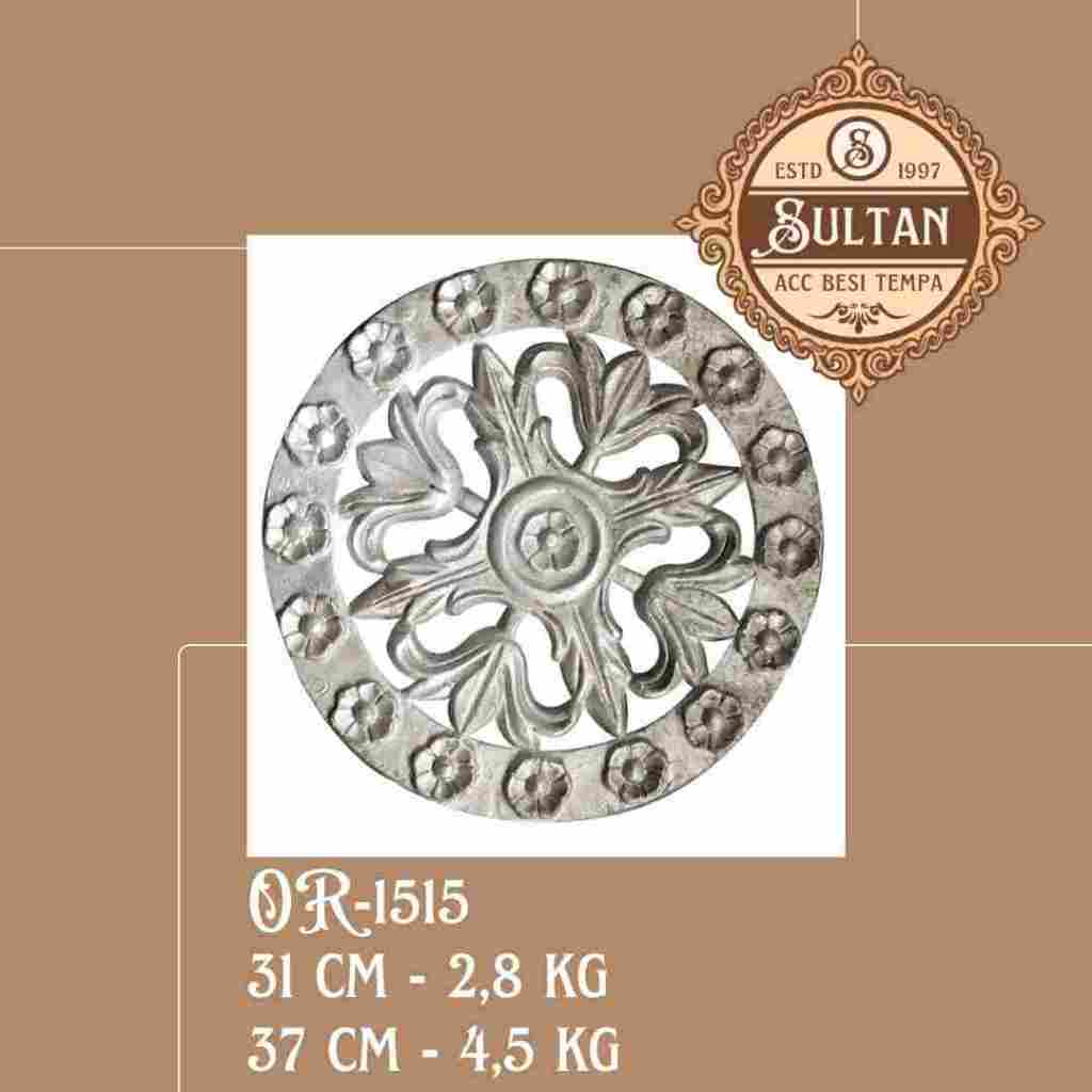 Sultan Besi Tempa / OR-1515 / Ornamen Daun Besi Tempa / Ornamen Pagar Besi Klasik / Aksesoris Besi T