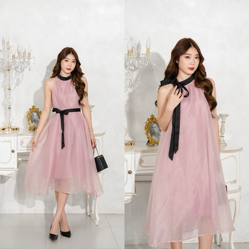 Sweetjola Annabelle Dress Organza Pink Coquette / Dress Party