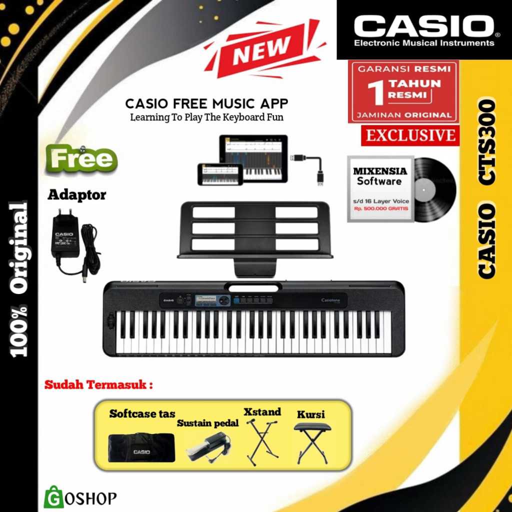 Keyboard Casio CTS300 Keyboard CTS 300 / CT-S300 / CTS-300 Slim