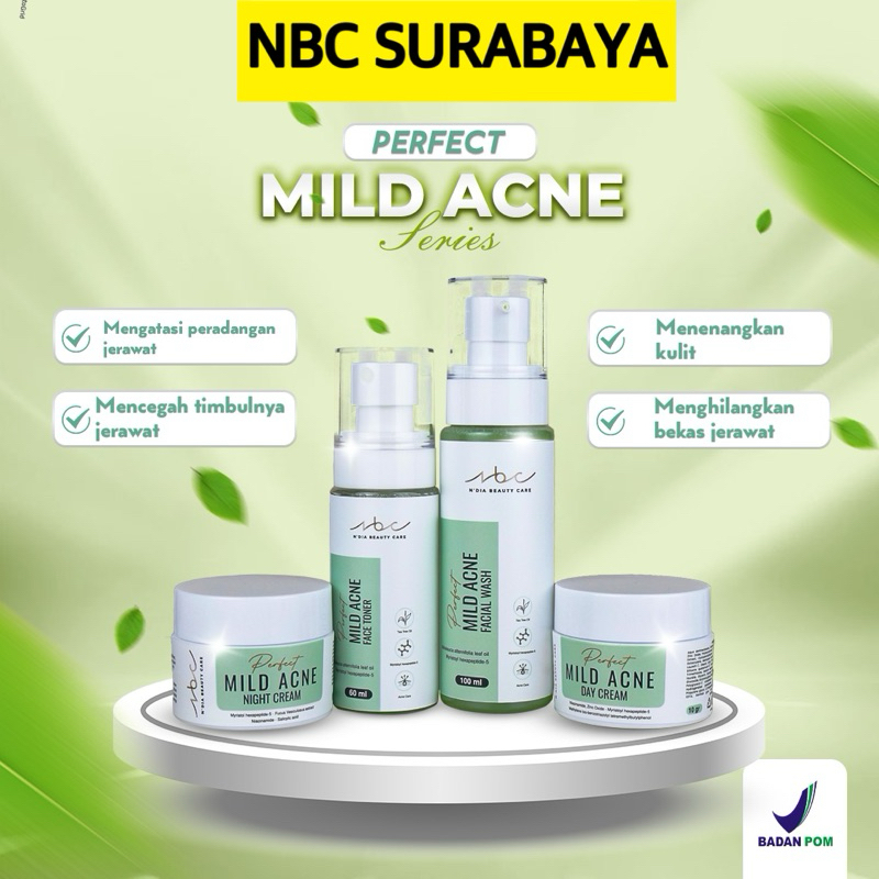 NBC PAKET PERFECT MILD ACNE / NBC PAKET JERAWAT MERADANG /n’dia beauty care / nbcskincare / nbcsurab