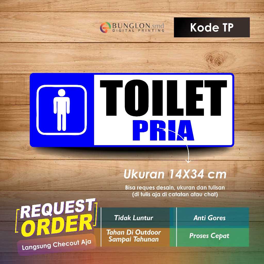 

STIKER TOILET PRIA + LAMINASI KODE TP BIRU TUA