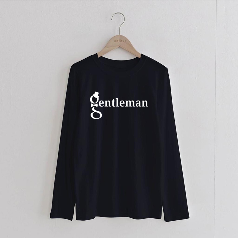 Kaos Lengan Panjang /Kaos Pria Motif Gentleman / Pakaian Lengan Panjang / Kaos Lengan Panjang Combed