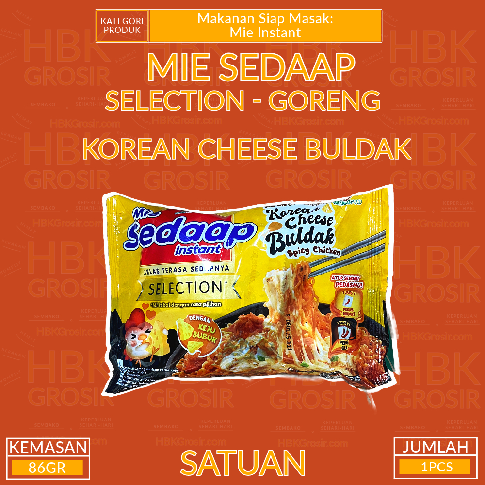 

Mie Sedaap Goreng Selection Korean Cheese Buldak 86GR