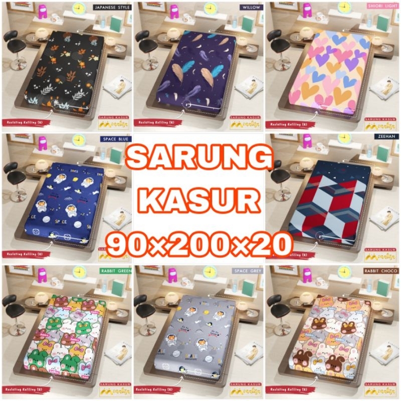 Sprei Resleting / Cover / Sarung Kasur uk 90x200x20 cm Motif Karakter/Dewasa/Bola