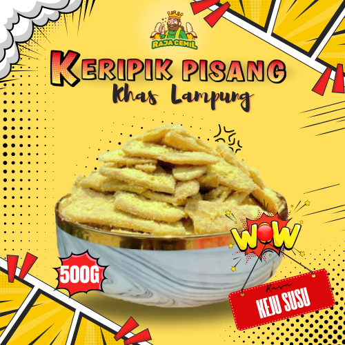 

500gram Keripik Pisang Kepok Aneka Rasa Keripik Pisang Coklat Rajacemil Khas Lampung
