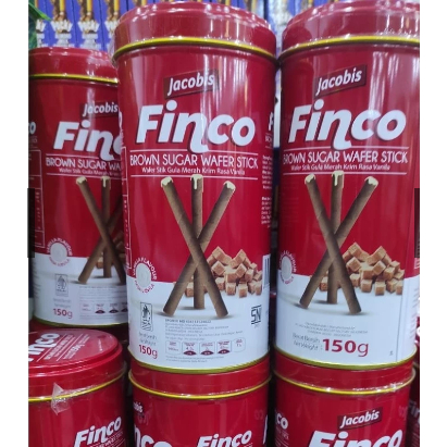 

Finco wafer stick brown sugar biskuit stick coklat gula merah kaleng cemilan hampers 150gr