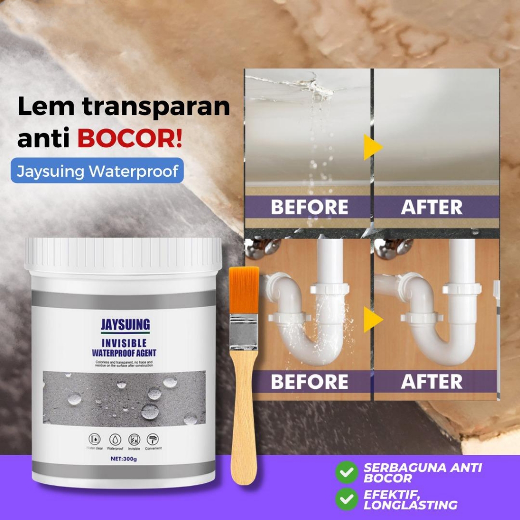 Jaysuing Lem Transparan Anti Bocor