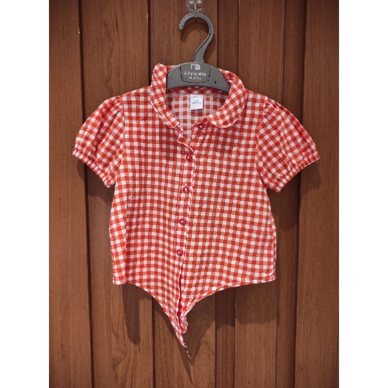 Baju Blouse Atasan anak perempuan merah putih natal