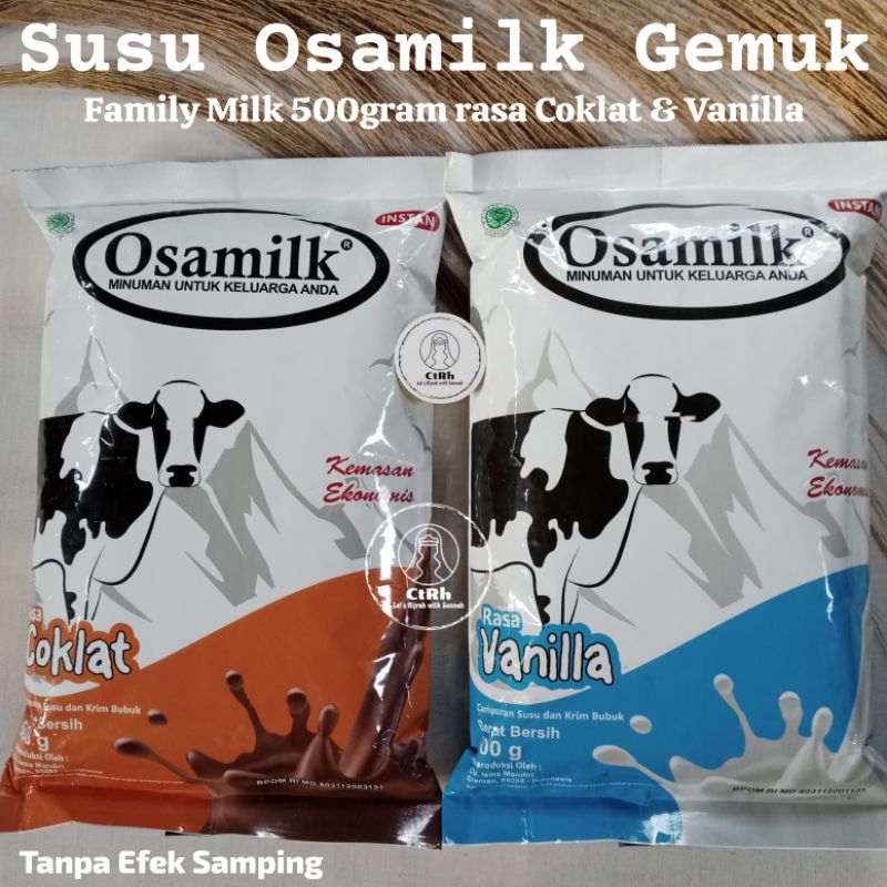 

Susu Osamilk Original Tanpa Efek Samping Halal & BPOM Family Milk Susu Bubuk Gemuk ORI 500 Gram ½ Kg rasa Cokelat Coklat Vanilla Vanila Susu Penggemuk Setengah Kilogram ½ Kilo