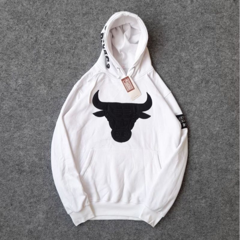 Jaket Hoodie Chicago Bulls Emboardir Jaket Bulls Emboardir Pria Wanita