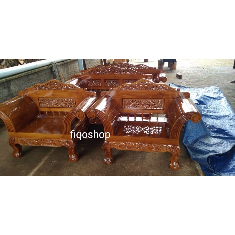 Kursi Tamu Mewah Kuku Macan Kayu Jati Furniture Jepara