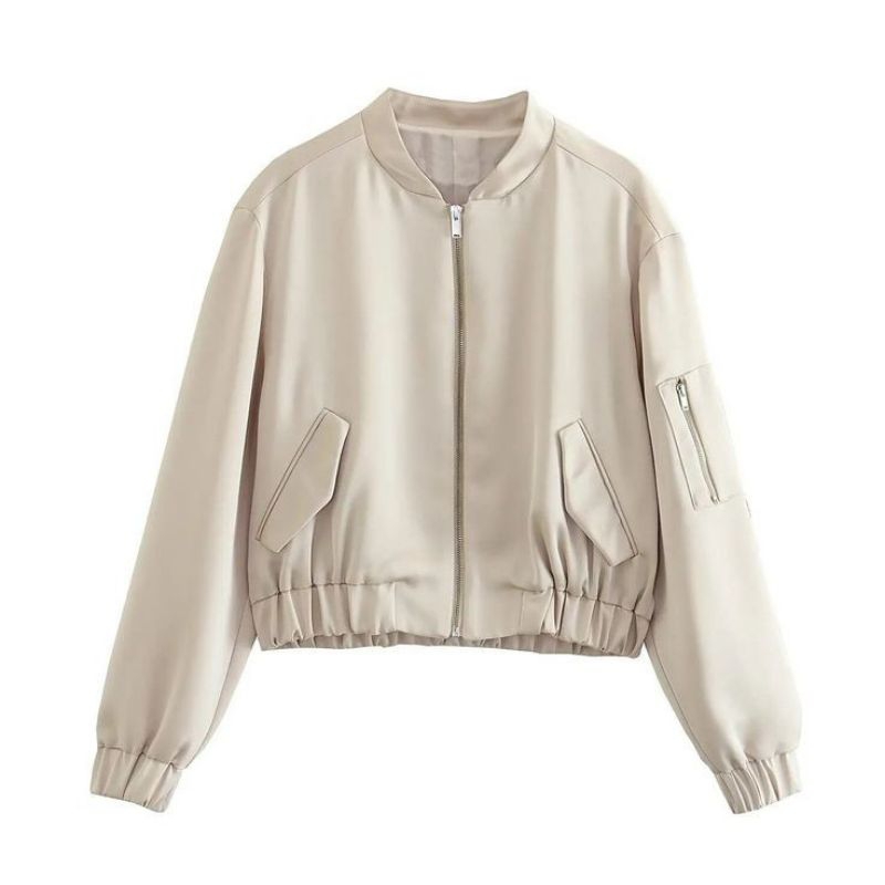 Jaket bomber crop wanita keren