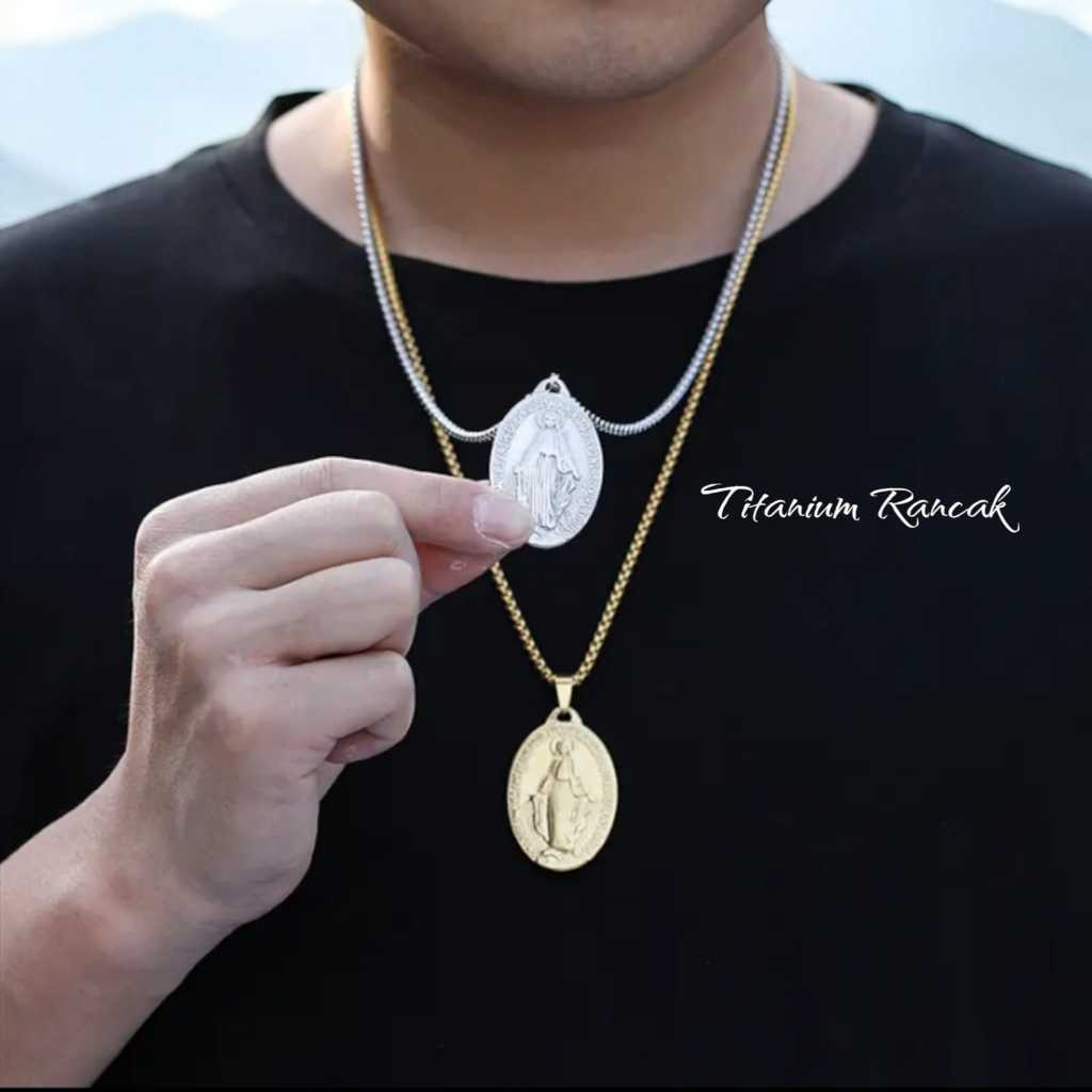 Kalung Titanium Bunda Maria Guadalupe | Perhiasan Katolik untuk Wanita Terlaris
