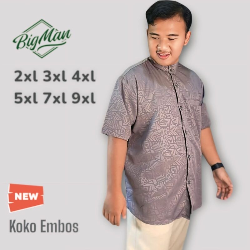TERBARU Koko Embos Jumbo Big Size xxl xxxl Baju Koko Sultan Premium Jumbo 9xl 7xl 5xl