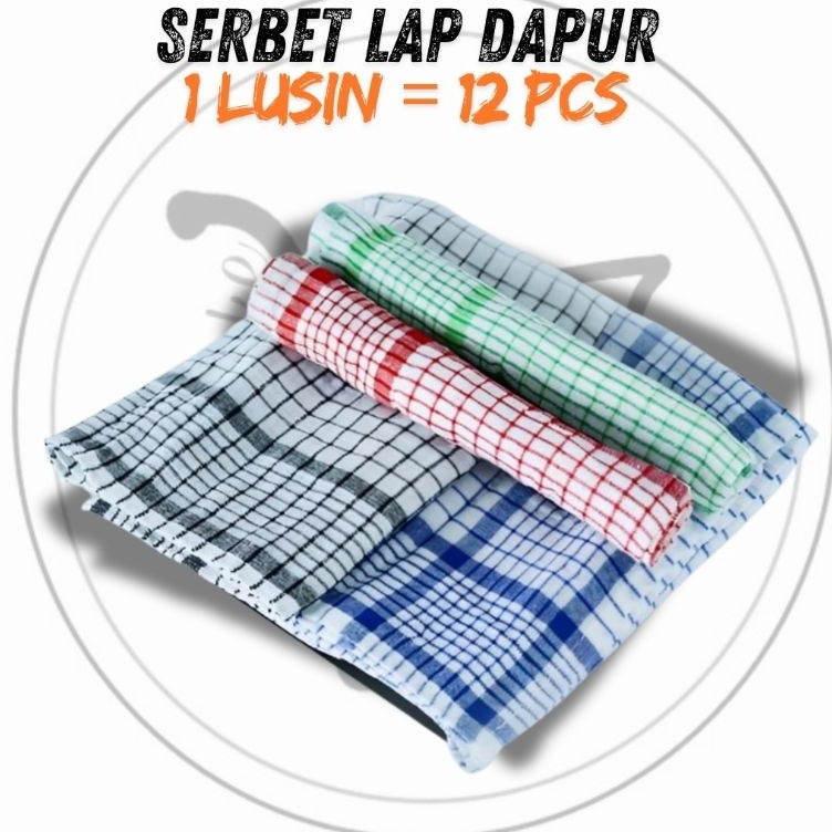 Belanja sekarang 1 LUSIN SERBET KAIN LAP PIRING MURAH LAP TANGAN ISI 1LUSIN 12PC SATU LUSIN SERBET W