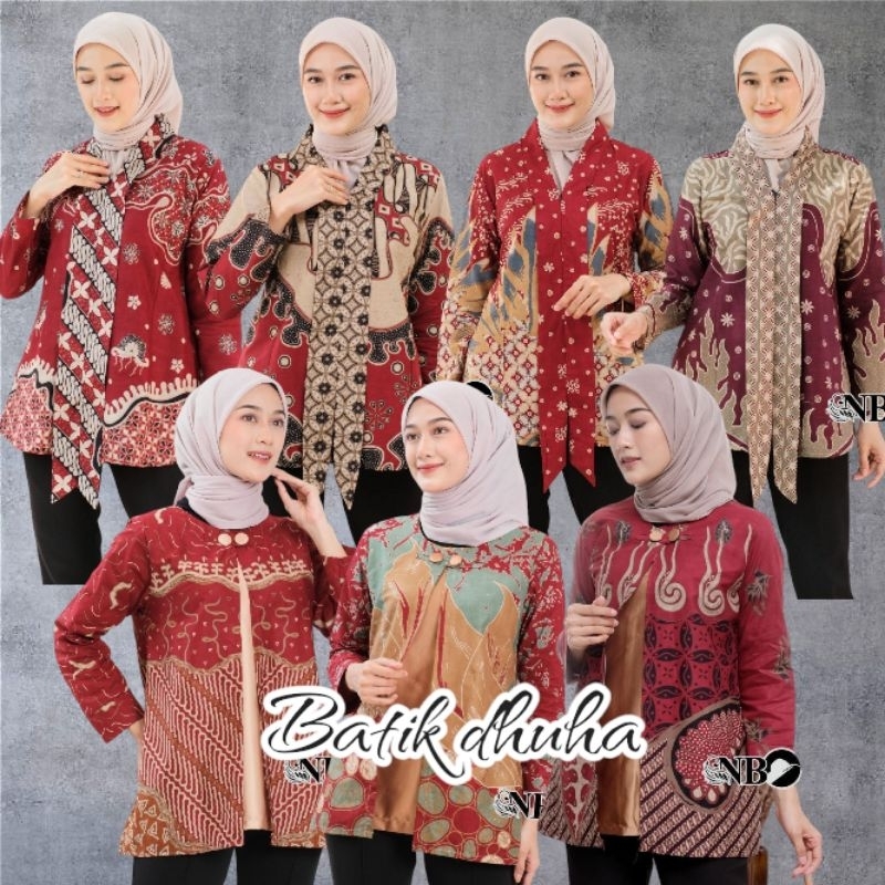 ATASAN BLOUSE BATIK WARNA MERAH MAROON BLUS ZIPPER ZEBRA MAROON