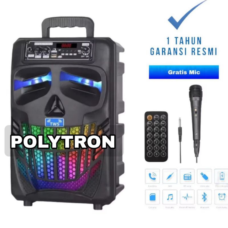 TERBARU SPEAKER BLUETOOTH MP3 7801 SALON BLUETOOTH KIMISO / POLYTRON SALON KARAOKE BLUETOOTH FRE MIC