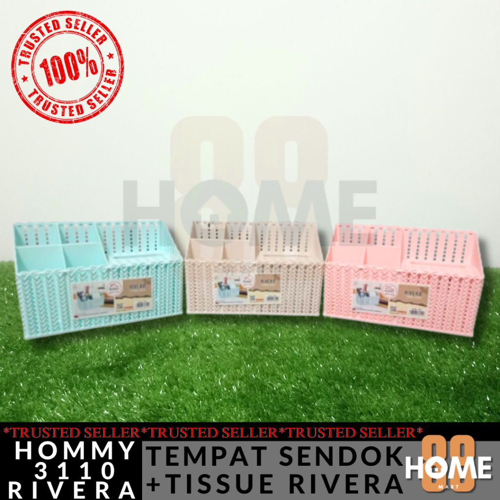 HOMMY 3110 TEMPAT SENDOK + TEMPAT TISSUE RIVERA / TEMPAT SENDOK RIVERA / TEMPAT SENDOK DAN TISSUE AN
