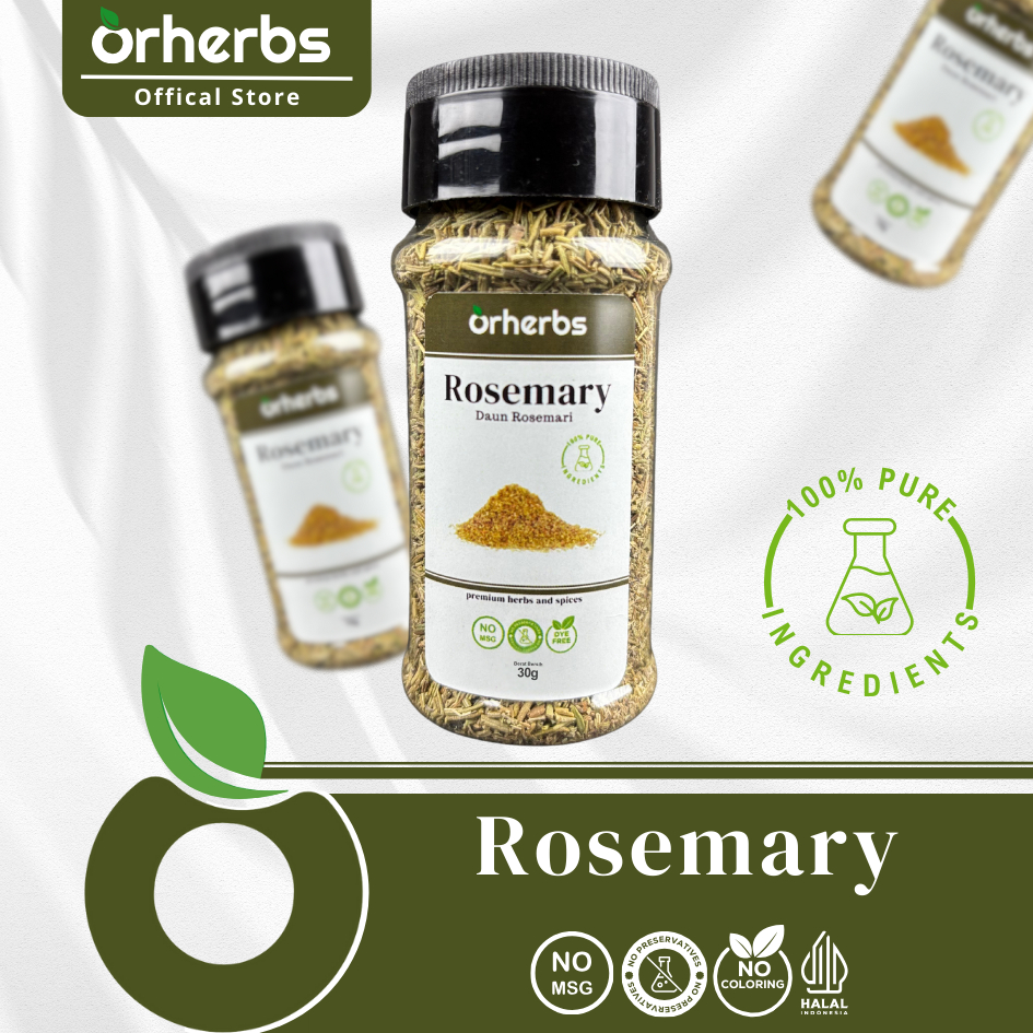 

Orherbs Daun Rosemary Cacah Non MSG 45gr | Bubuk Rempah | Rempah 100% Murni Halal