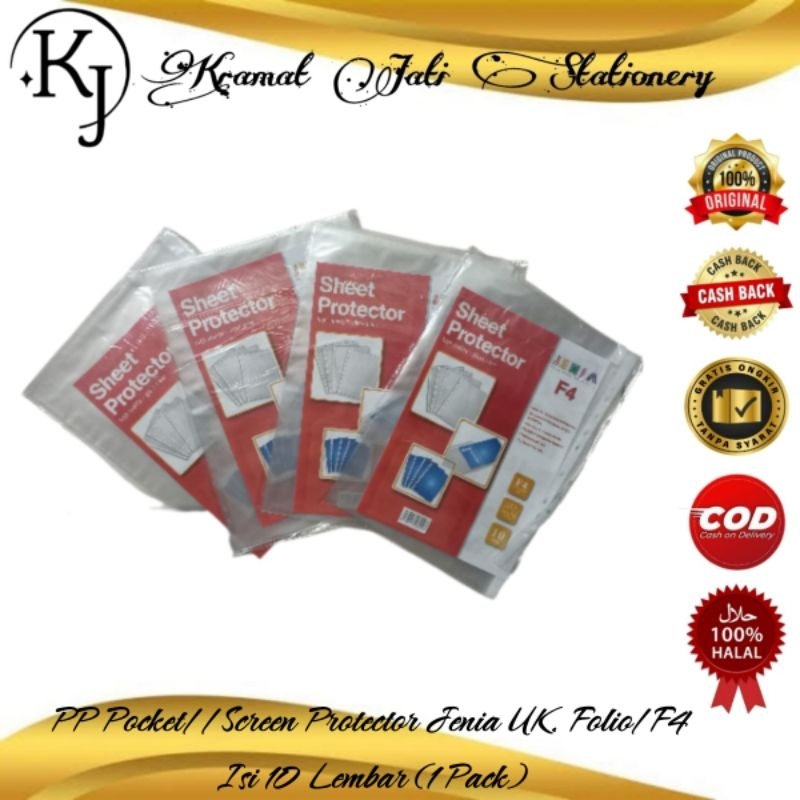 

PP Pocket/Sheet Protector Jenia F4/Folio Isi 10 Lembar (1 Pack)
