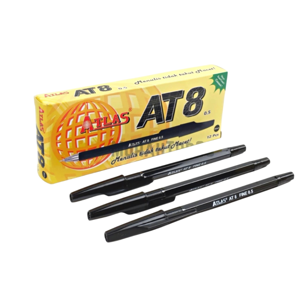 

Atlas AT8 Pulpen / Ballpoint Black Isi 12pcs