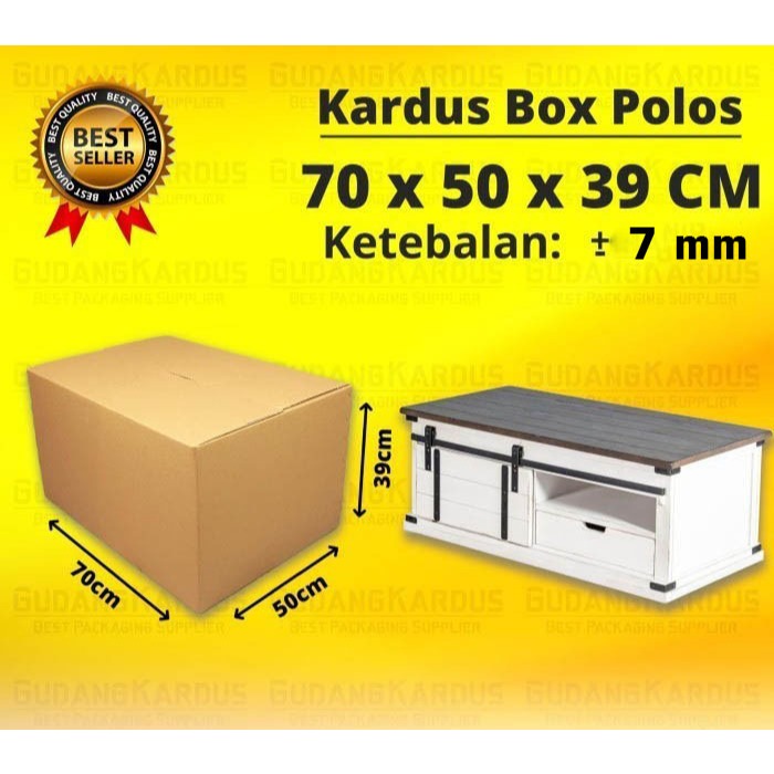

KARDUS - KARTON - BOX POLOS JUMBO BESAR - UKURAN 70 x 50 x 39 cm (doubel wall)