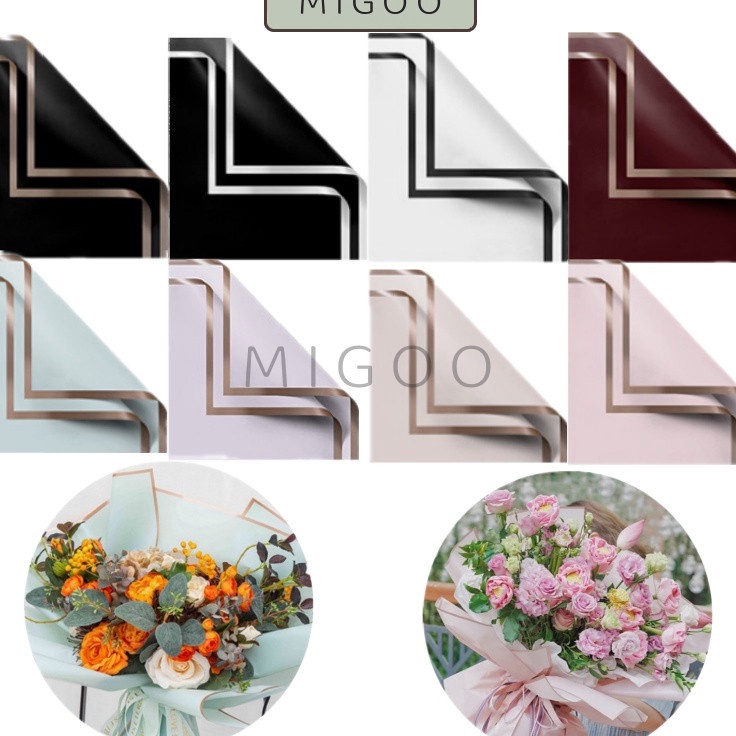 

Harga Obral MiGoo 2 Lembar Kertas Flower Wrapping Gold Line Color List Gold Line Cellophane Kertas Buket Bunga Hand Bouquet Pembungkus Buket