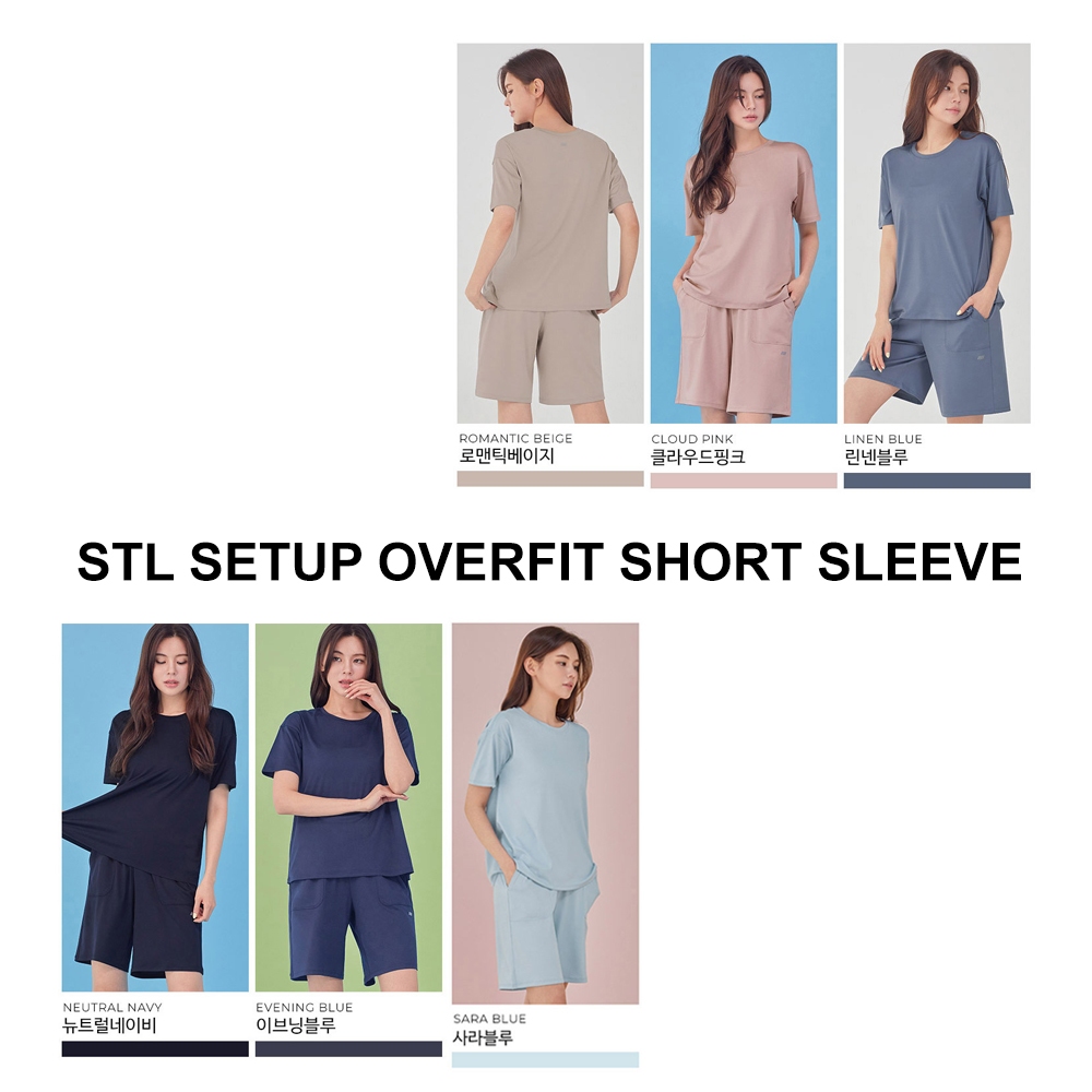 STL Korea Setup Overfit Short Sleeve / Kaos Senam Yoga Gym Quick Dry Oversize Hip Cover