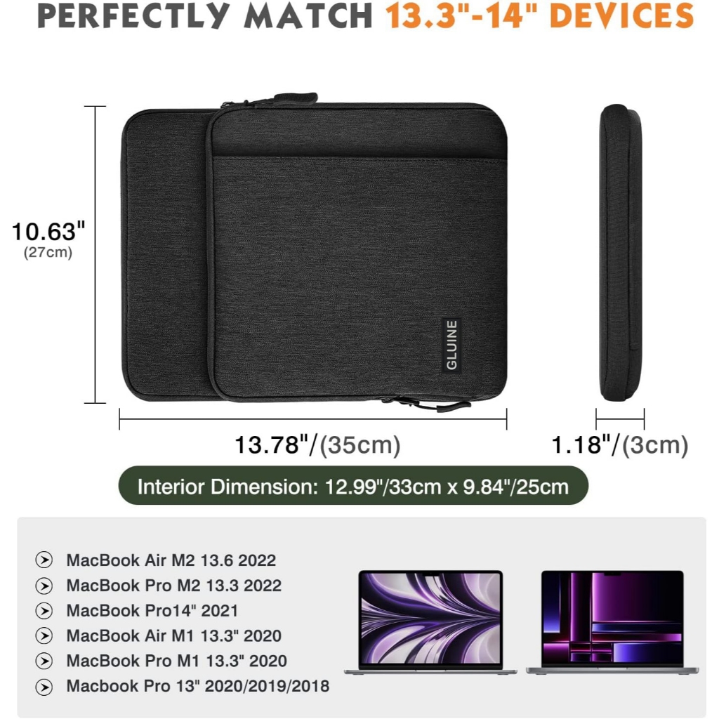 Big Promo Gluine 9368 Tas Laptop Tablet 14" Utility Laptop Tablet Sleeve With Shoulder Belt For Men