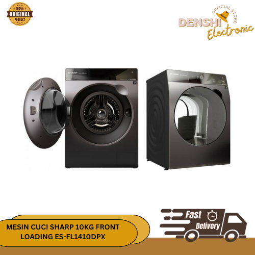 MESIN CUCI SHARP 10KG / FRONT LOADING ES-FL1410DPX KAPASITAS 10 KG DRYER 7 KG
