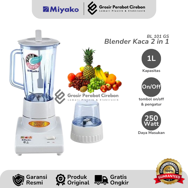 MIYAKO BLENDER KACA BL-101GS / BL 101 GS BLENDER KACA MIYAKO 2 IN 1