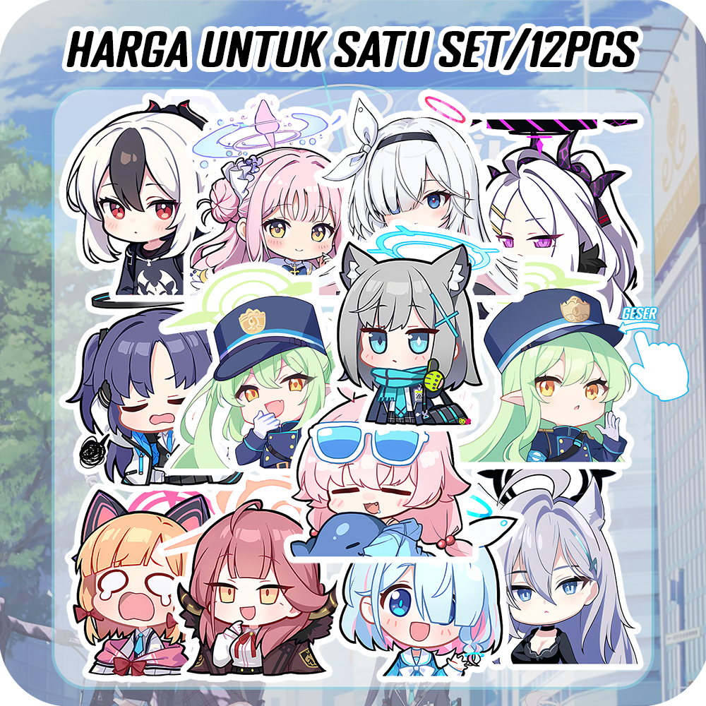 

Stiker Glossy 1 SET Blue Archive, Sticker Anime Game Lucu