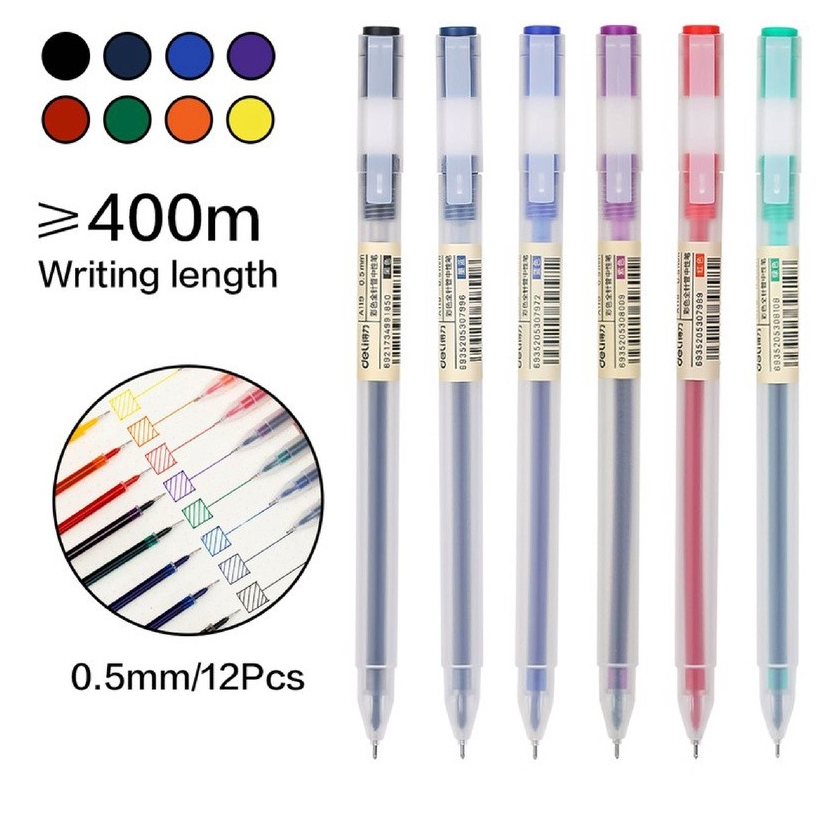 

Deli Gelpen Warna/ Gel Pen Warna / Color Gel Pen / Pulpen Gel Needle Tip 0.5mm 8 warna A119