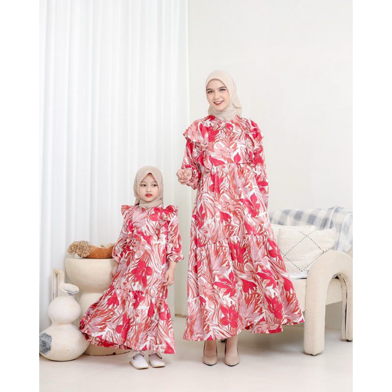 Naura dress | dress couple ibu dan anak bahan adem