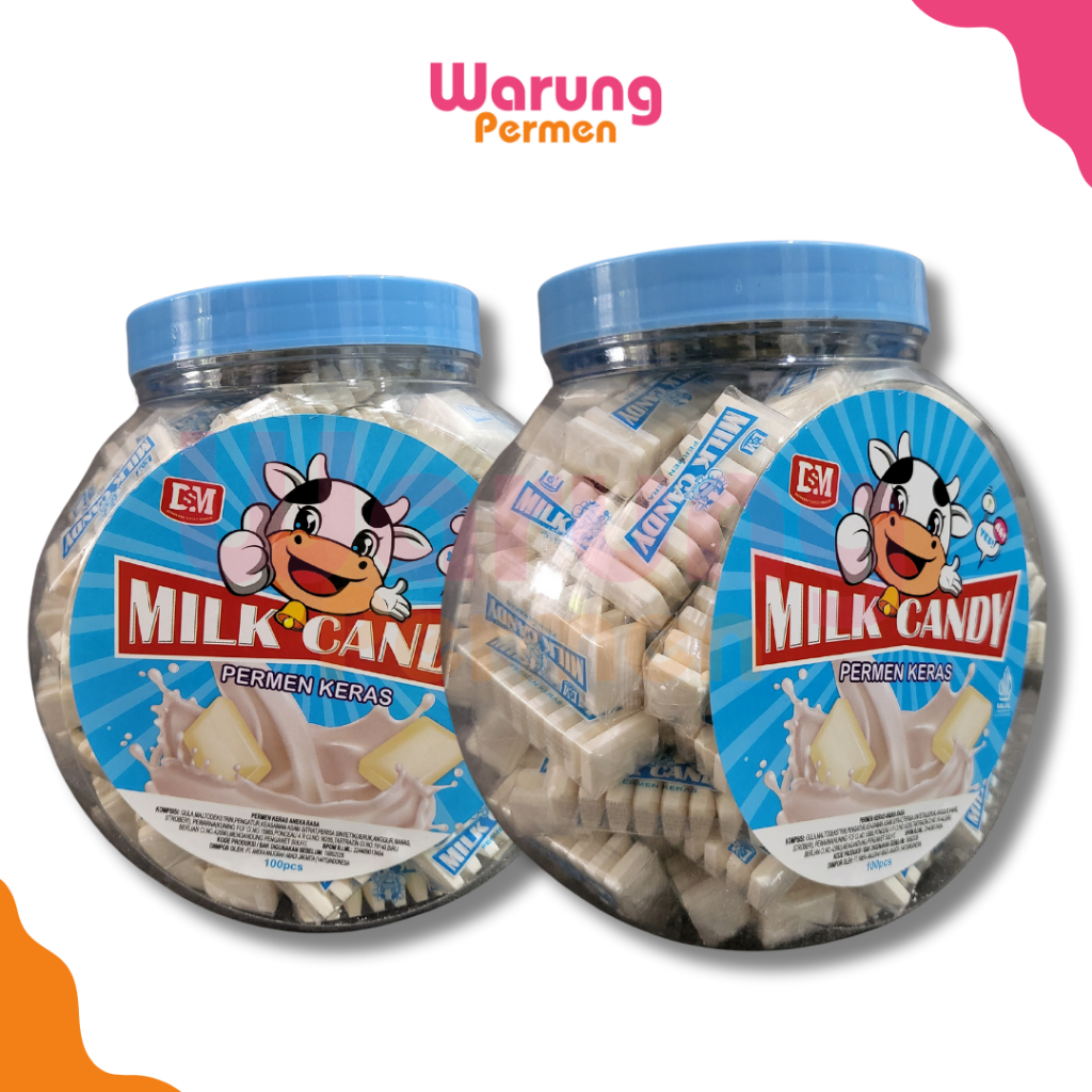 

DSM Permen Keras Susu Sapi / Milk Candy Jadul Jaman Dulu / 1 Toples Isi 100 pcs