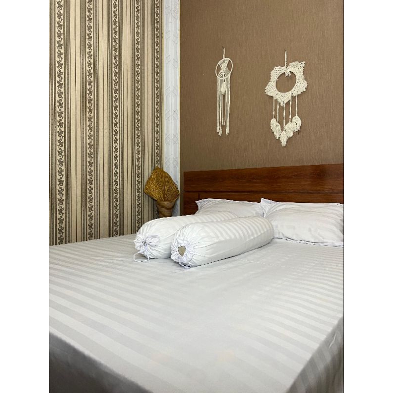 Sprei katun lokal || Sprei anti geser || Sprei homemade || Sprei set Mikro Tencel Putih Bersih