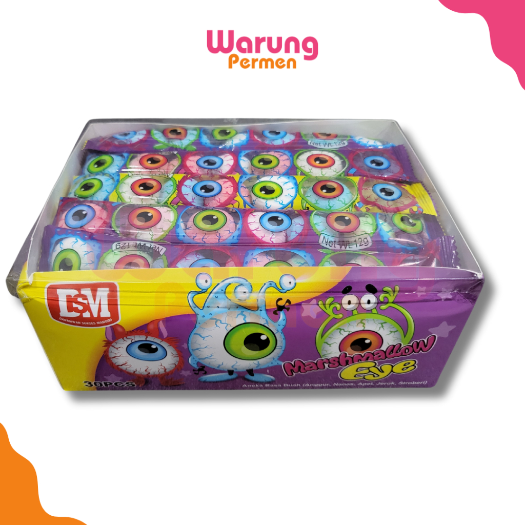 

Marshmallow Bentuk Mata Viral / Jajan Permen Mashmallow Eye Rasa Buah Halal Murah Isi 30 Pcs