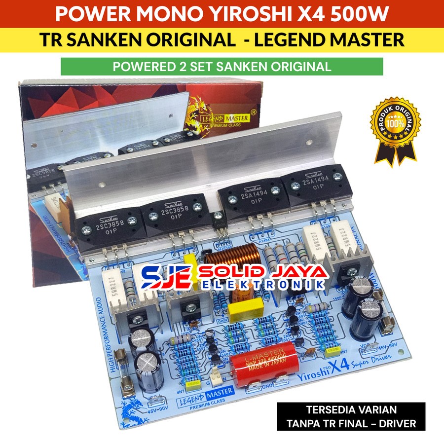 KIT POWER YIROSHI X4 500W MONO AMPLIFIER X 4 X-4 PLUS TR SANKEN ASLI 2SA1494 2SC3858 MONO AMPLI TRAN