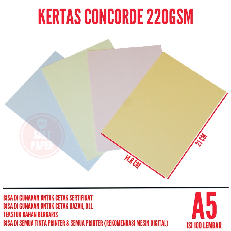 

KODE AMRYO Kertas Concorde A5 22 gr isi 1 lembar Kertas Sertifikat A5