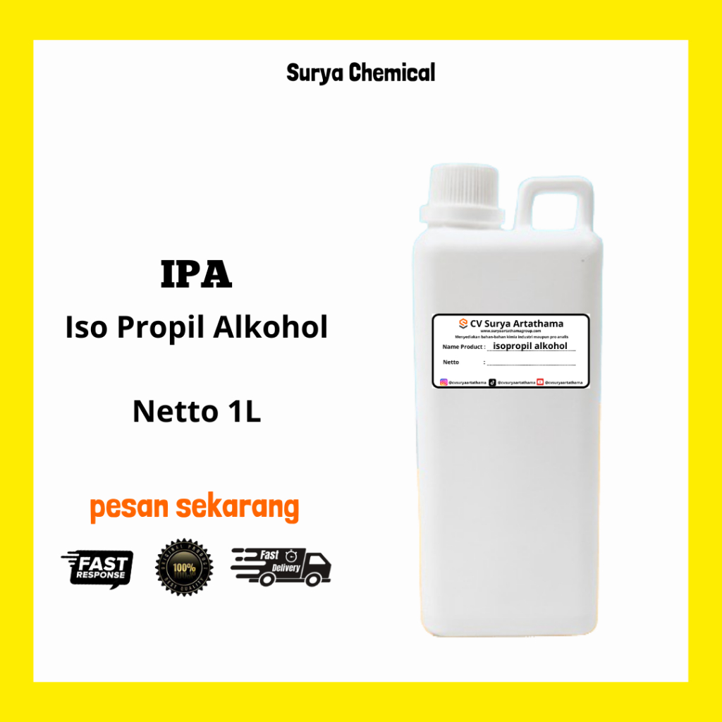 Isopropil Alkohol 1 Liter - Alkohol Murni - IPA - Isopropil Alcohol - Alcohol Murni - Alcohol