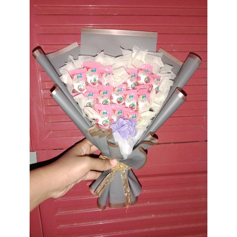 

buket permen yupi hadiah wisuda ulang tahun valentine