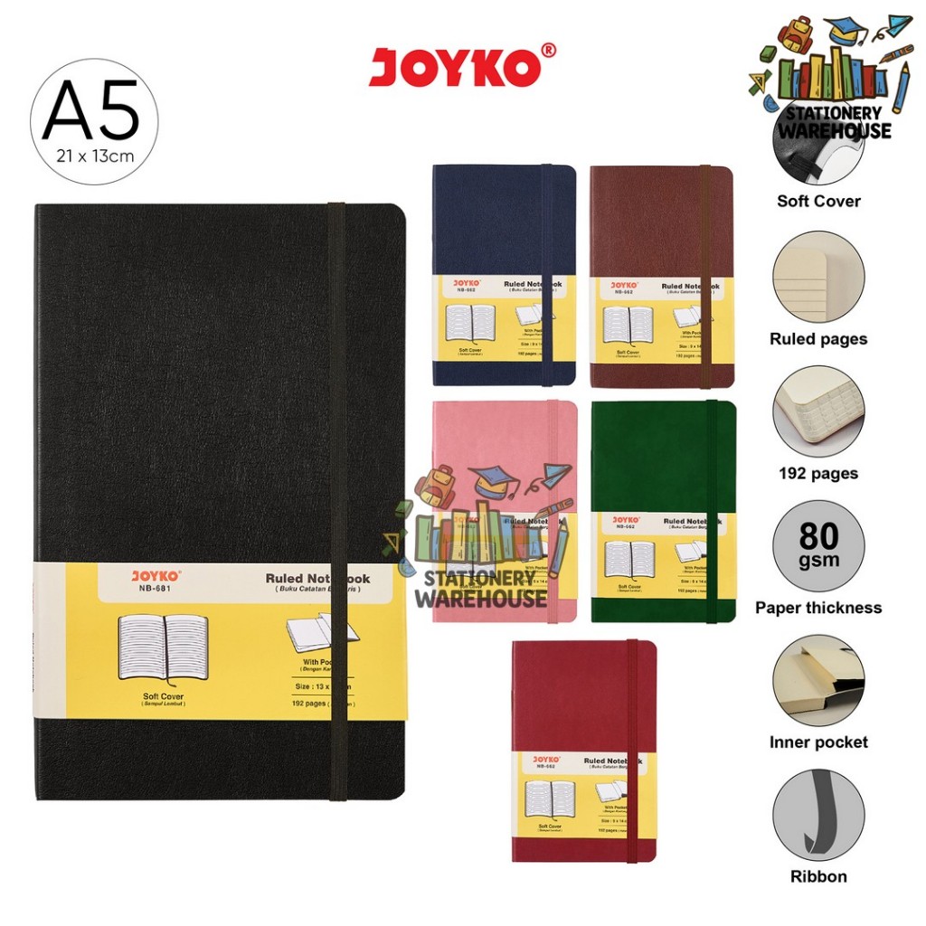 

Notebook Buku Tulis Catatan Diary Agenda Joyko Soft Cover A5 NB-681