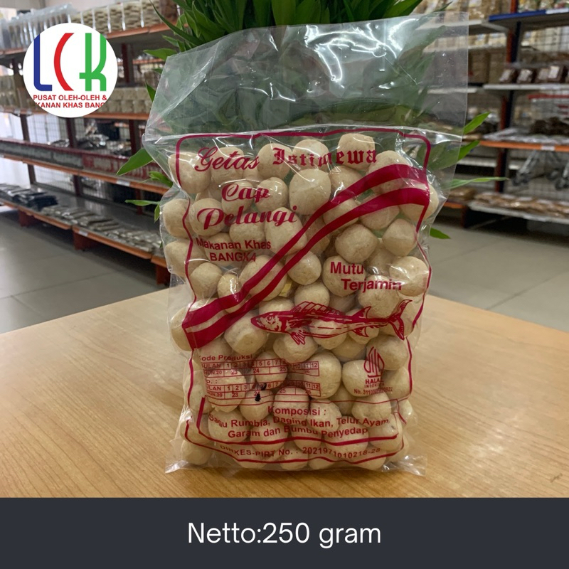 

getas krupuk cap pelangi bentuk bulat khas Bangka dari TokoLCK