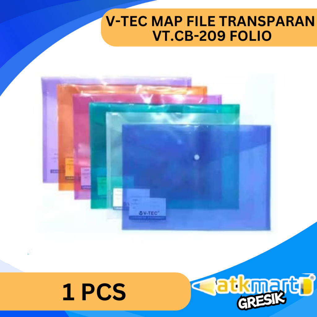 

V TEC MAP FILE TRANSPARAN VT.CB-209 FOLIO WARNA CAMPUR MAP FILE KANCING