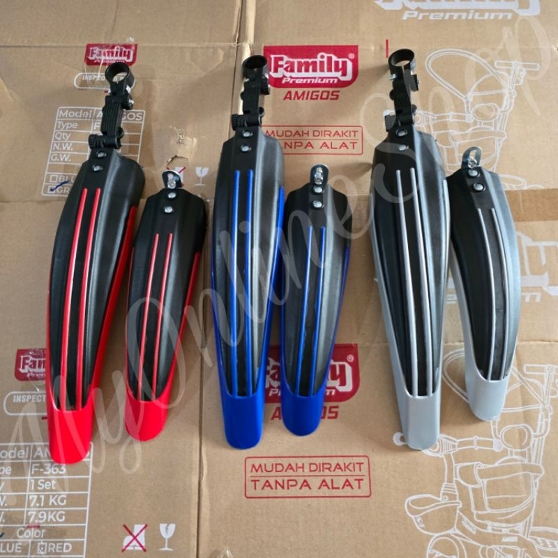 Spakbor Slebor Fender Sepeda MTB Lipat Gunung BMX Fixie Depan Belakang Hitam Selebor Sepeda 20 24 26