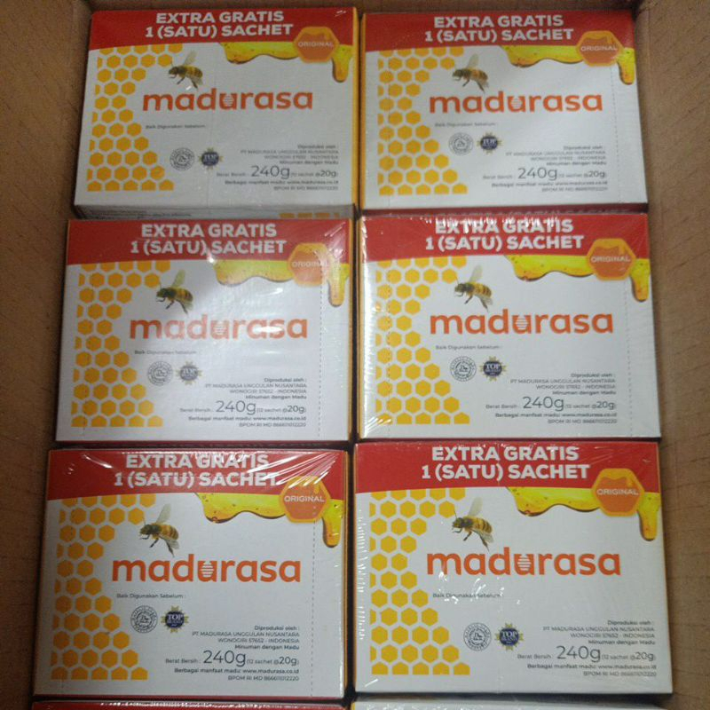 Suksesmoro_ Madurasa Madu Murni 12 Sachet 20 Gr
